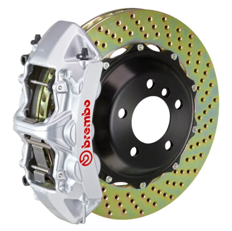 Brembo 02-05 996 Gt2 Front Gt Bbk 6 Piston Cast 380X32 2Pc Rotor Drilled-Silver 1