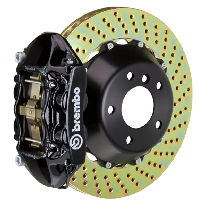 Brembo Gt Big Brake Kit Rear Rotors For 2015–2023 Ford Mustang Gt/V6/Ecoboost – 380X28Mm Drilled, Two-Piece, Black Coated 1