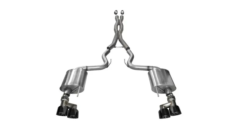 Corsa Sport Cat-Back Exhaust System For 2015–2016 Ford Mustang Gt 5.0L – 3-Inch Diameter, Quad Black Tips 1