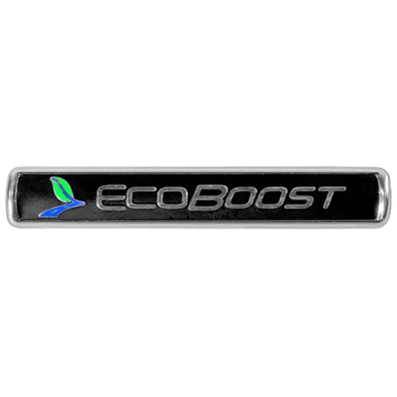 Ford Racing Ecoboost Logo Emblem – Black/Silver, 3.5In X 0.5625In, Pack Of 2 1