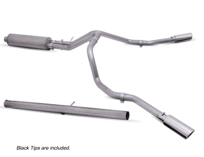Gibson Dual Extreme Cat-Back Exhaust For 2020–2021 Chevy Silverado 2500Hd 6.6L Diesel – 2.5" Black Elite System 1