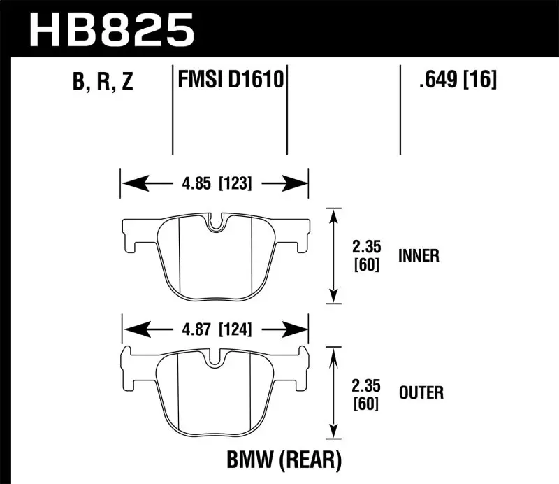 Hawk Hps 5.0 High-Performance Rear Brake Pads For Bmw 335I/Xdrive (2013–2015) And 435I/Xdrive (2014–2016) 1