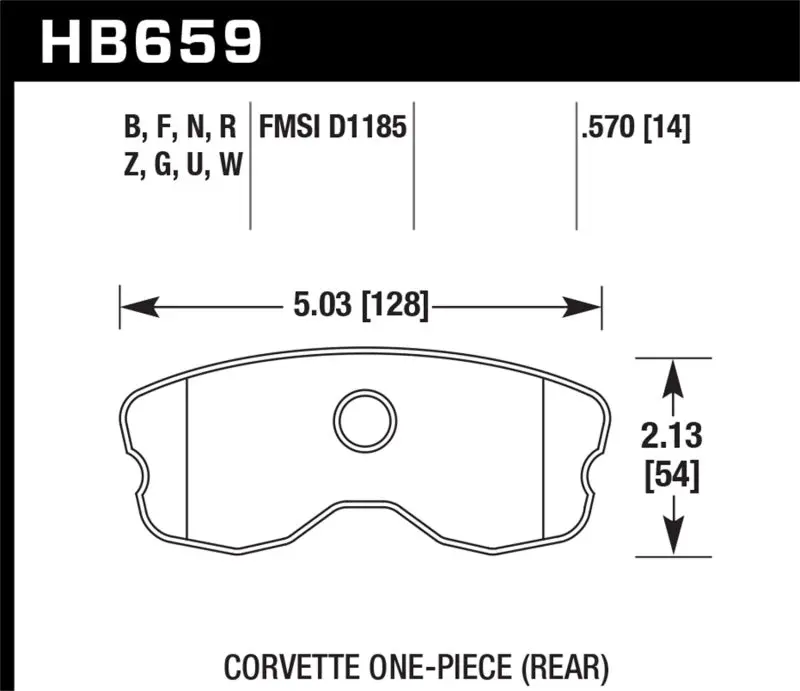 Hawk Hps Rear Street Brake Pads For 2006–2010 Chevrolet Corvette (Enhanced Design) 1