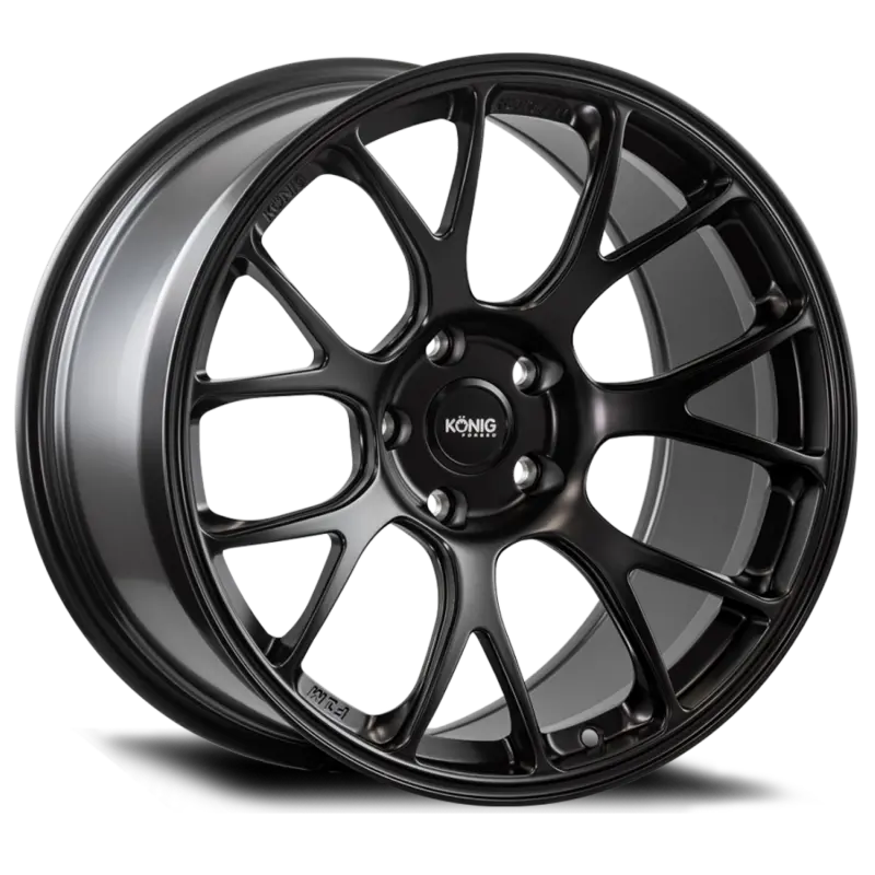 Konig Forged F1M Alloy Wheel – 18X8.5 Inches, 5X120 Bolt Pattern, +35Mm Offset, Satin Black With Knurled Bead 1