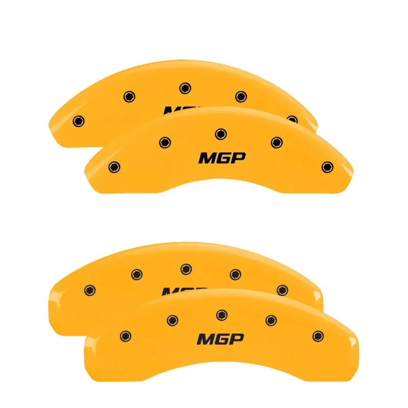 Mgp Engraved 4-Piston Caliper Covers – Front & Rear, Sport Yellow Finish With Black Contrast 1