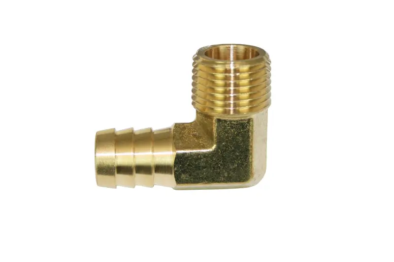 Moroso 90° Brass Fitting: 1/2-Inch Npt To 5/8-Inch Barbed 1