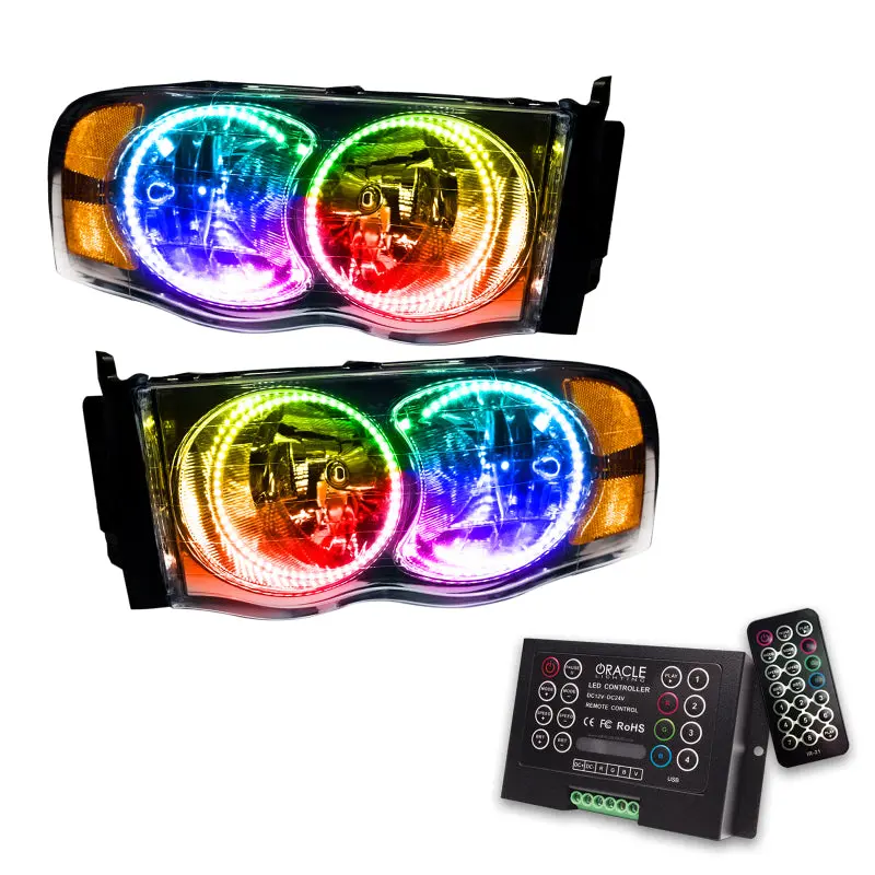 Oracle Colorshift Headlight Halo Kit With 2.0 Controller For 2002–2005 Dodge Ram 1