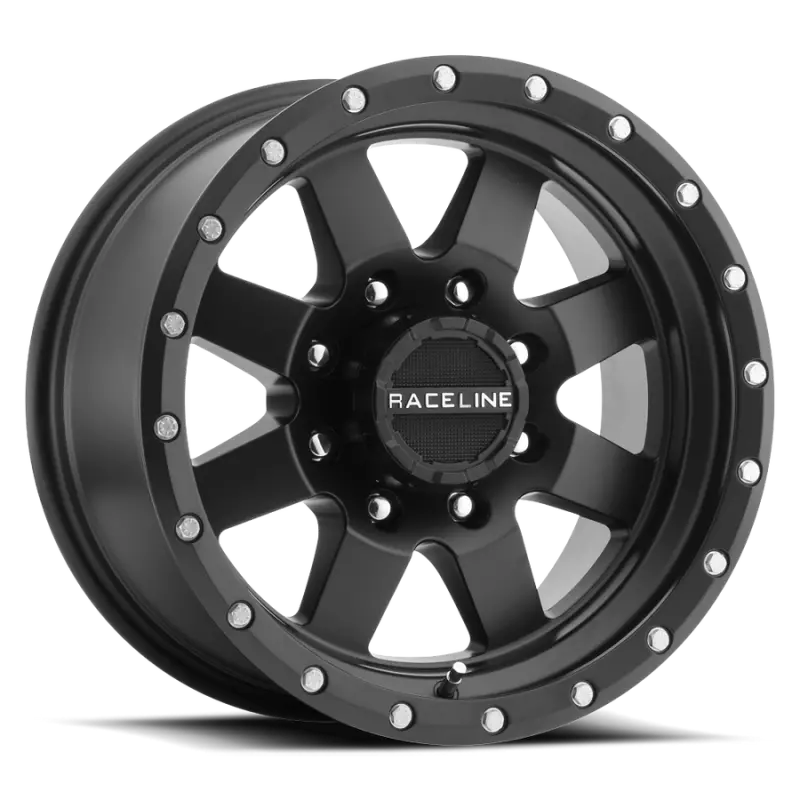 Raceline Defender Satin Black Wheel – 18X9 Inches, 5X139.7 Bolt Pattern, -12Mm Offset, 107.95Mm Bore 1