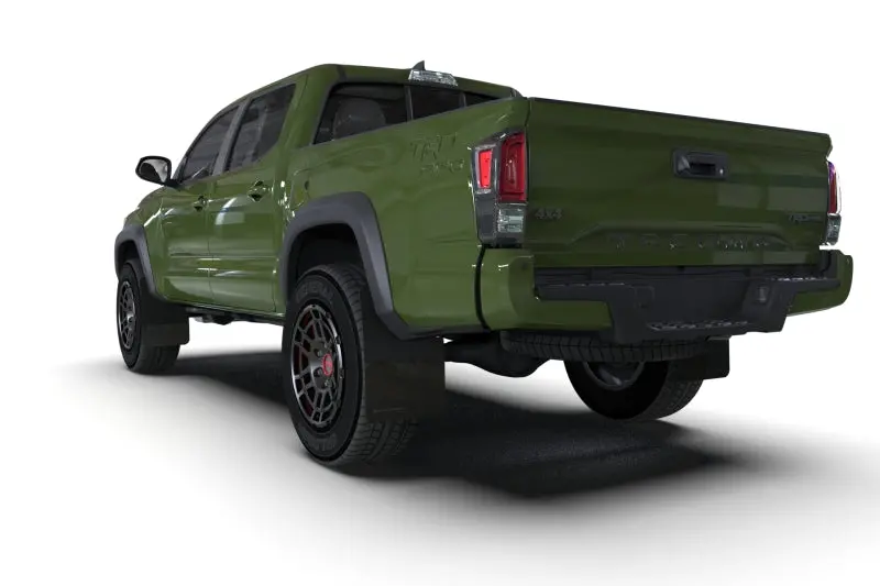 Rally Armor Black Mud Flaps For 2016–2022 Toyota Tacoma – Metallic Black Logo 1