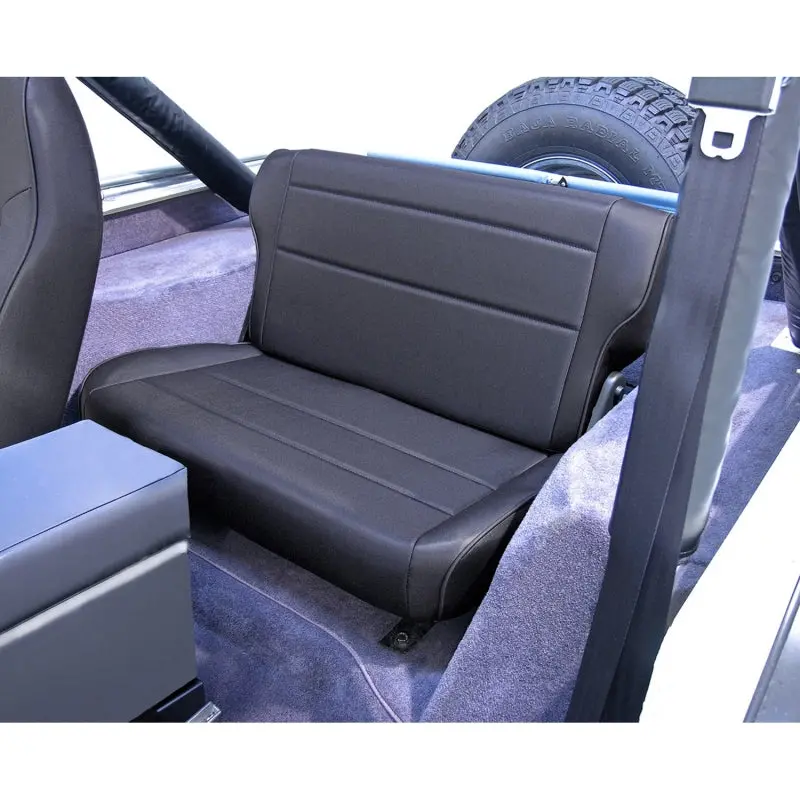 Rugged Ridge Fold-And-Tumble Rear Seat Cover In Black Denim For 1976–1995 Jeep Cj & Wrangler 1