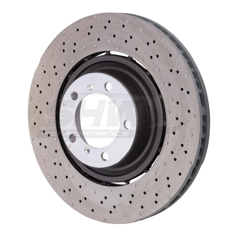 Shw Drilled And Dimpled Lightweight Brake Rotor For 2014–2019 Porsche 911 Turbo 3.8L (Left Front, Non-Ceramic) 1