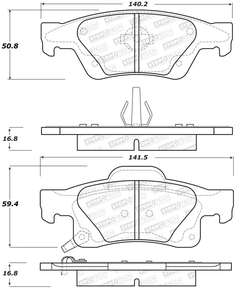 Stoptech Performance Rear Brake Pads For 2011–2017 Dodge Durango 1
