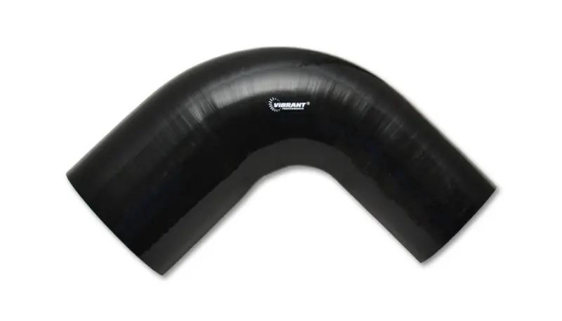 Vibrant Gloss Black Silicone 90° Transition Elbow – 2" To 3" Id, 4" Length 1