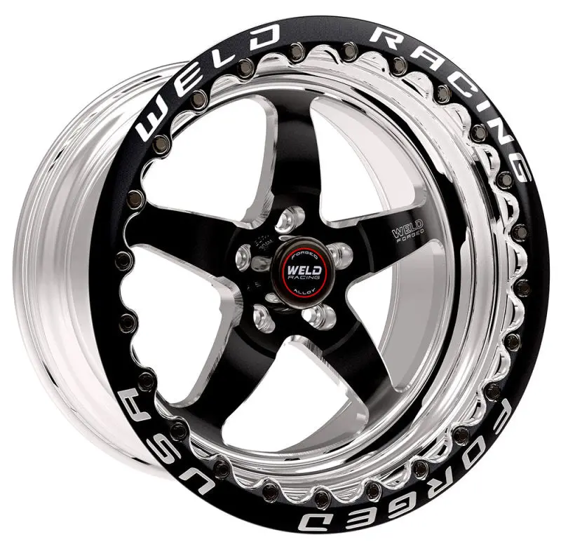 Weld S71 Black Beadlock Wheel – 17×11", 5×4.5" Bolt Pattern, 6.2" Backspace, High-Pad Mt Finish 1