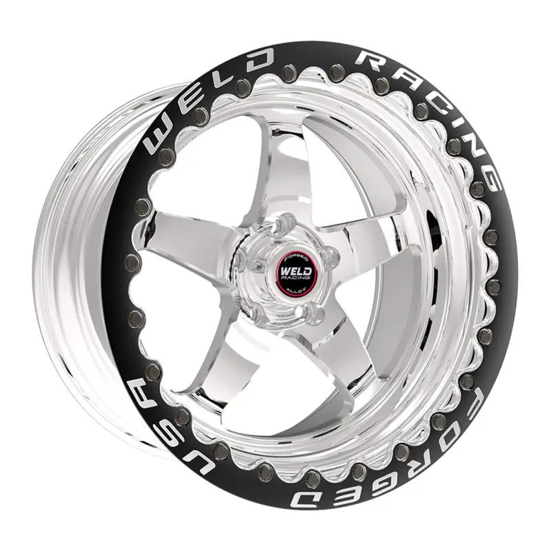 Weld S71 Polished Beadlock Wheel – 15X10.33, 5X4.5, 3.5In Backspace, Black Single Beadlock Mt Finish 1
