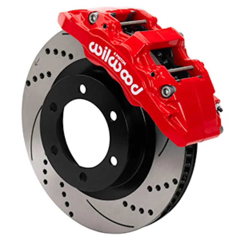 Wilwood Aero6-Dm Front Brake Kit – 13.56-Inch Slotted Red Rotors With Lines For 2022 Toyota Tundra & Land Cruiser 300 1