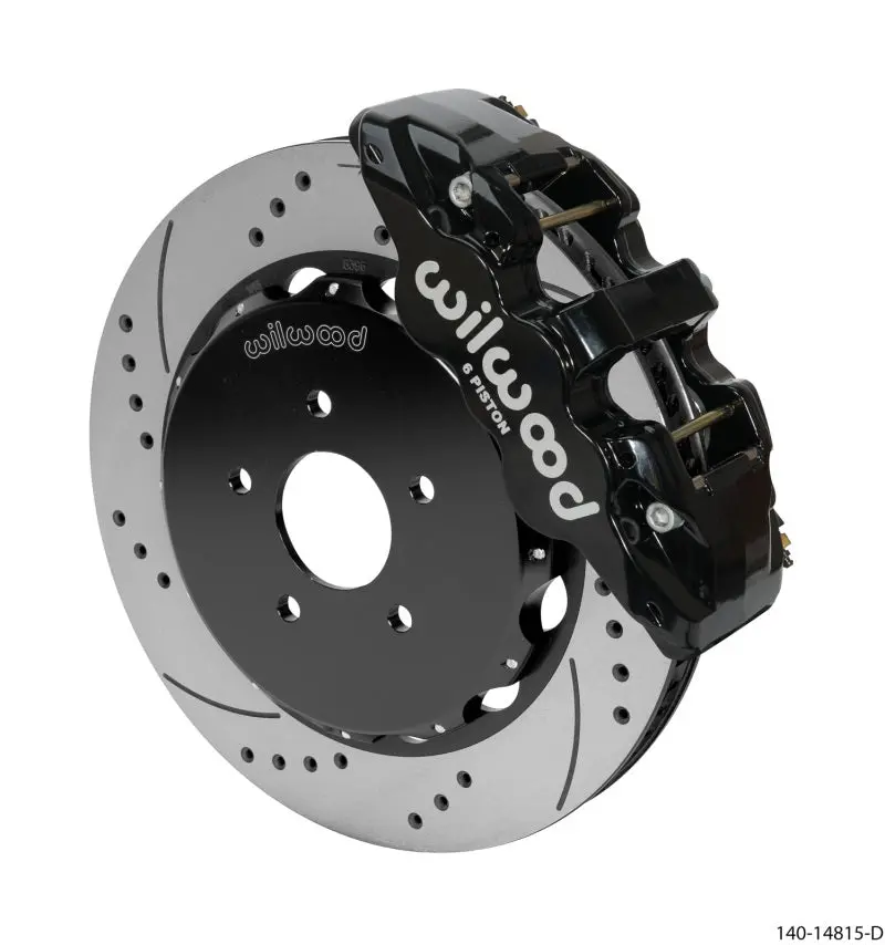 Wilwood Aero6 Front Brake Hat Kit – 14" Drilled, Compatible With 2003–2009 Nissan 350Z (Includes Brake Lines) 1